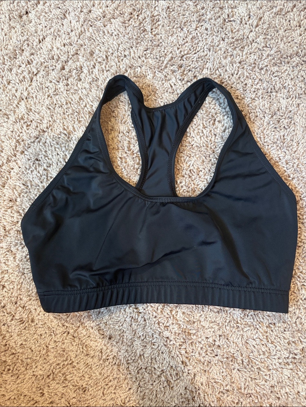 balera Black Racerback Sports Bra with Elastic Underband